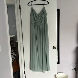 Sage green bride’s maid dress